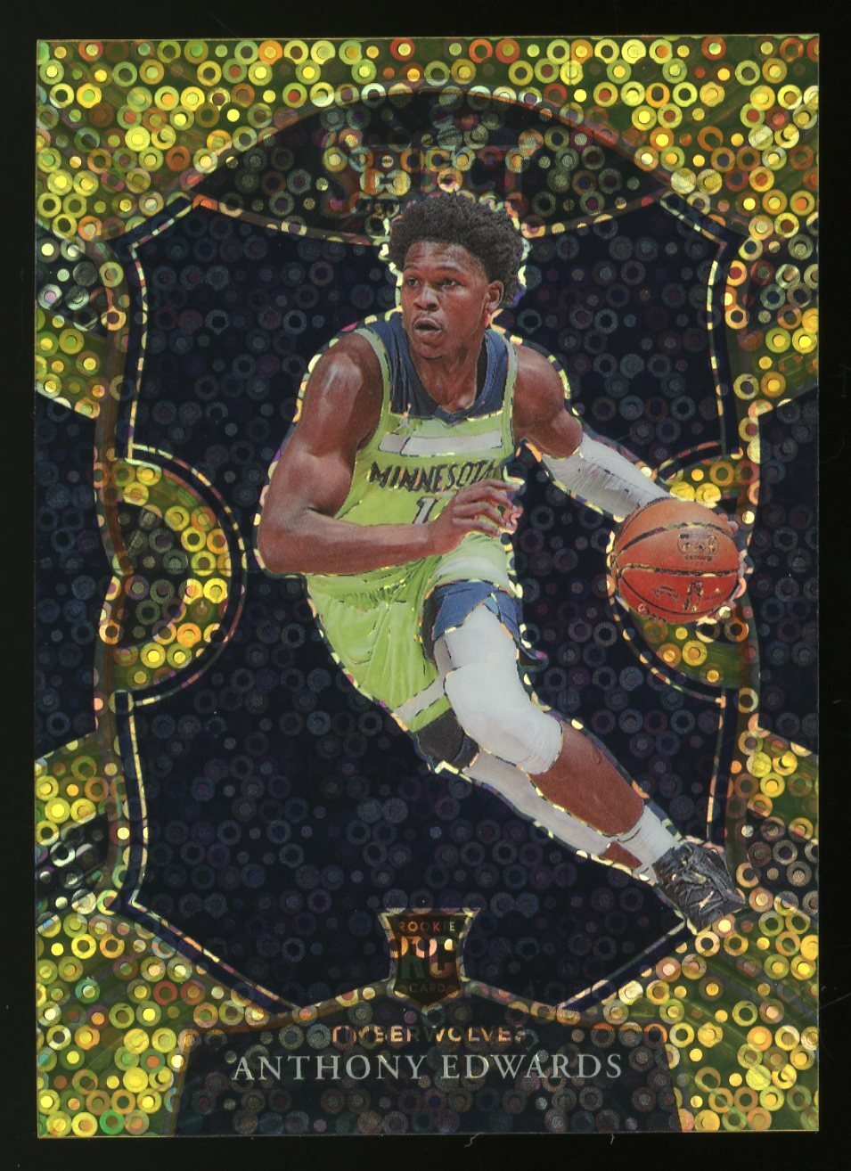 2020-21 Select Gold Fast Break Prizm Concourse Anthony Edwards RC Rookie 4/10