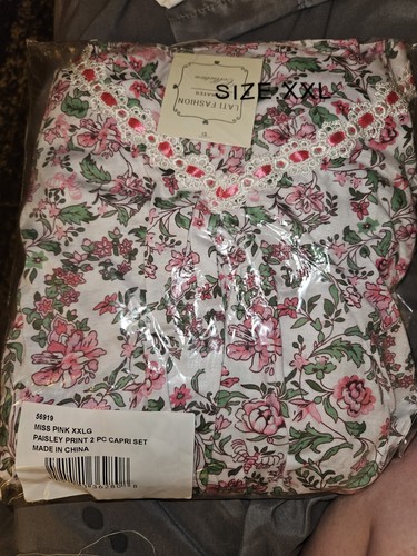Floral Print 2 Pc Capri Set By Lati Fashion Intimates Size 2X