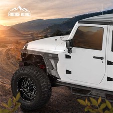 Bulwark Front Wheel Fender Flare Guard Steel w/ Light Fit 07-18 Jeep Wrangler JK