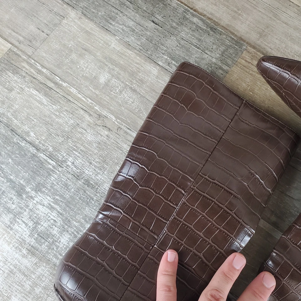 Kenneth Cole Meryl 女式短靴 6 M 码棕色皮革尖头拉 — 第 4/4 张图片