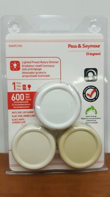 Pass&Seymour R600PLTKV Single Pole Rotary Power Dimmer Switch-600 Watt-LOT OF 2