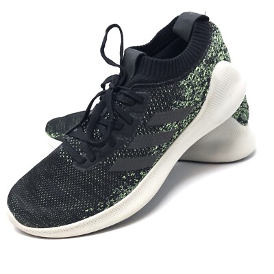 Adidas Purebounce+ Mens Sneakers Black Green Mesh Running Shoes F36686 Size 12