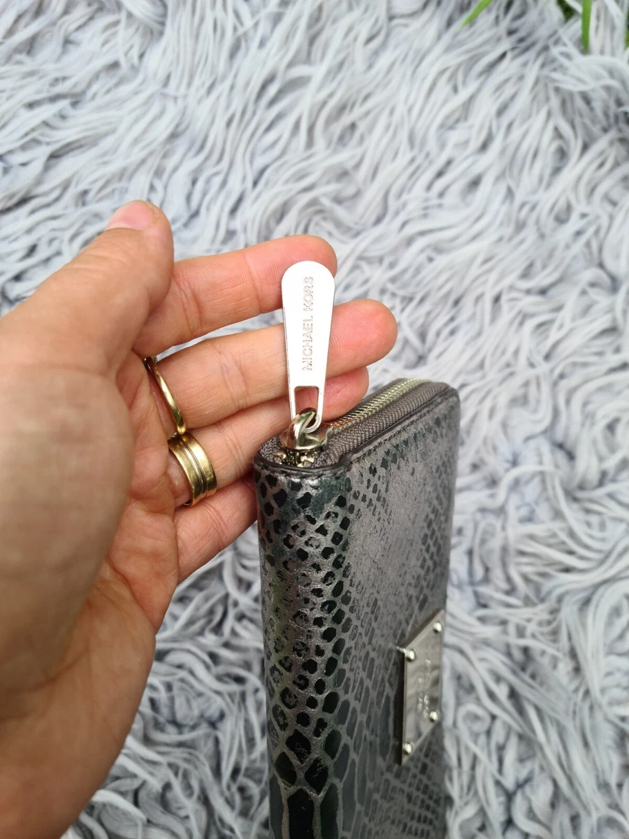 Genuine Michael Kors MK Snake Print Large Zip Around Purse