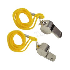 Metal Referee's Sports Whistle 2X Training School Football Survival Whistle PE