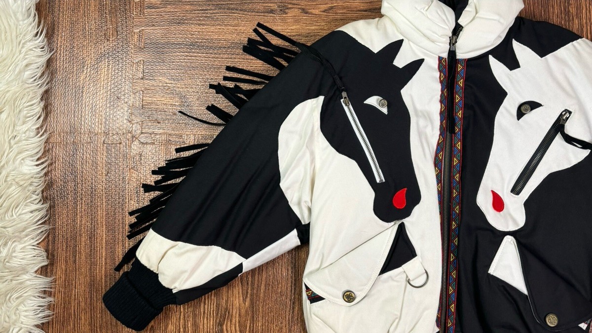 Neiman Marcus Gallery Vintage South Western Horse Puffer