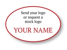 CUSTOM LOGO and (NAME) PERSONALIZED NAME BADGES MAGNETIC BACK