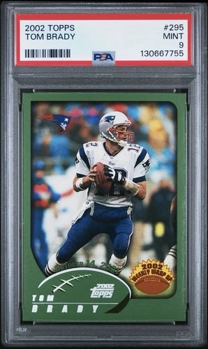 2002 Topps Tom Brady #295 - PSA 9 Mint (7755) - 1st Year Topps card