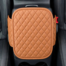 Universal Car Center Console Armrest Cover - Quilted Pu Leather - Brown Tan - Universal Car Center Console Armrest Cover - Quilted Pu Leather - Brown Tan -