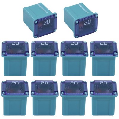20A Low Profile JCASE Fuses, 10Pcs | 20 Amp Automotive Fuse Kit, Compact Fuse