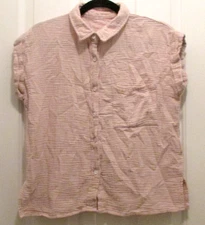 grade and gather womens S 100% Cotton Muslin Pink boxy top