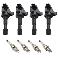 4X Ignition Coil + 4X Spark Plugs For Honda CR-Z 1.5L Electric / Gas 11-16 UF626