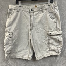 Carhartt Shorts Men  s 38 Relaxed Fit Beige Khaki Work Wear Canvas Cargo
