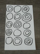 Minimalism Black Crayon Circle Drawing Signed On 5x8 Paper