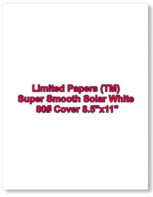 Limited Papers Super Smooth Solar White 80# Cover 8.5''x11'' 250/Pack