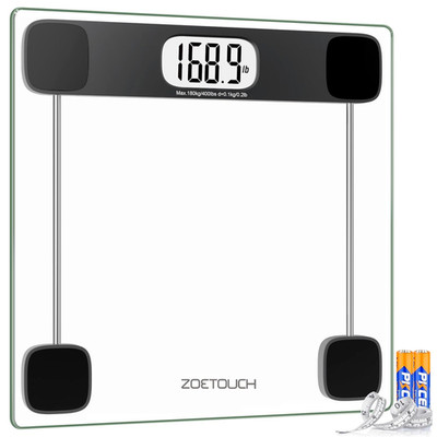 Digital Bathroom Scale by  - 400Lb Capacity Accurate Body Weight Weighing Scale
