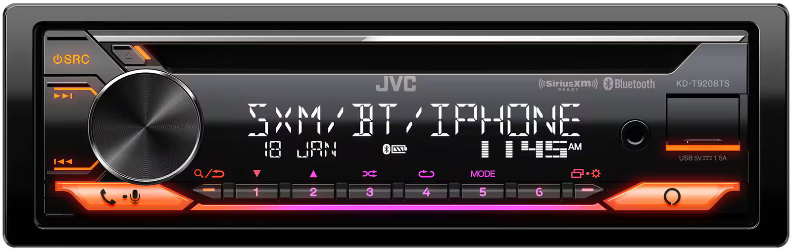 JVC - Bluetooth CD-ресивер со встроенной функцией Alexa и функцией быстрой зарядки по USB, спутниковое телевидение...