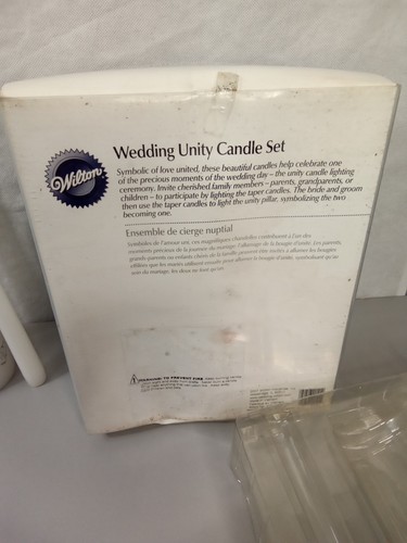 Kerzenset Hochzeit Einheit weiß silber Herzen - Bild 5 von 5