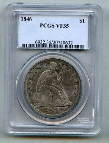 1846 Seated Liberty Silver Dollar PCGS VF 35