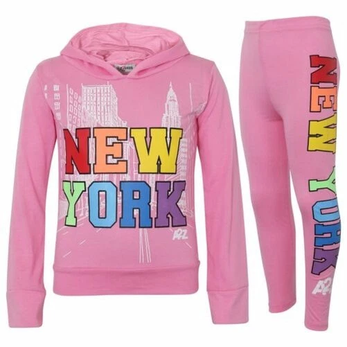 Kids Baby Pink New York Hooded Set Active Summer Wear Girls 2 Piece Outfit
Opens in a new window or