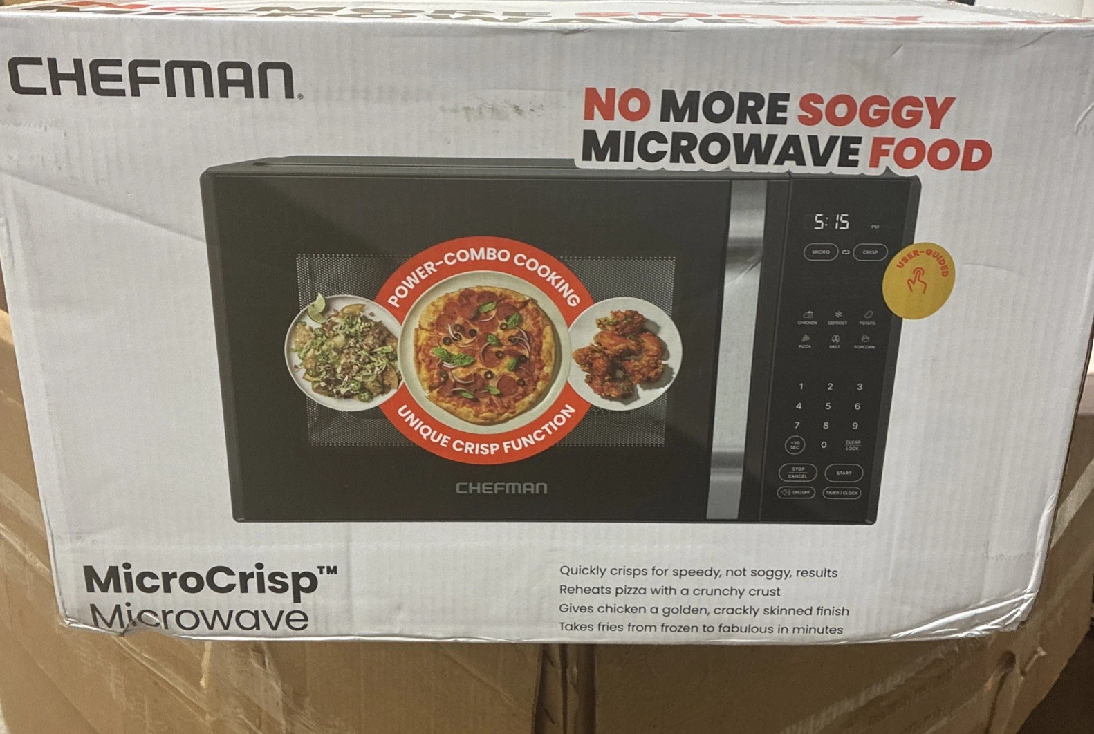 Chefman MicroCrisp Microwave + Crisper, 1.0 Cu ft, 1800W Max Black Model RJ55-MF