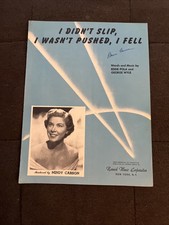 I Didn't Slip, I Wasn't Pushed, I Fell Sheet Music - 1950