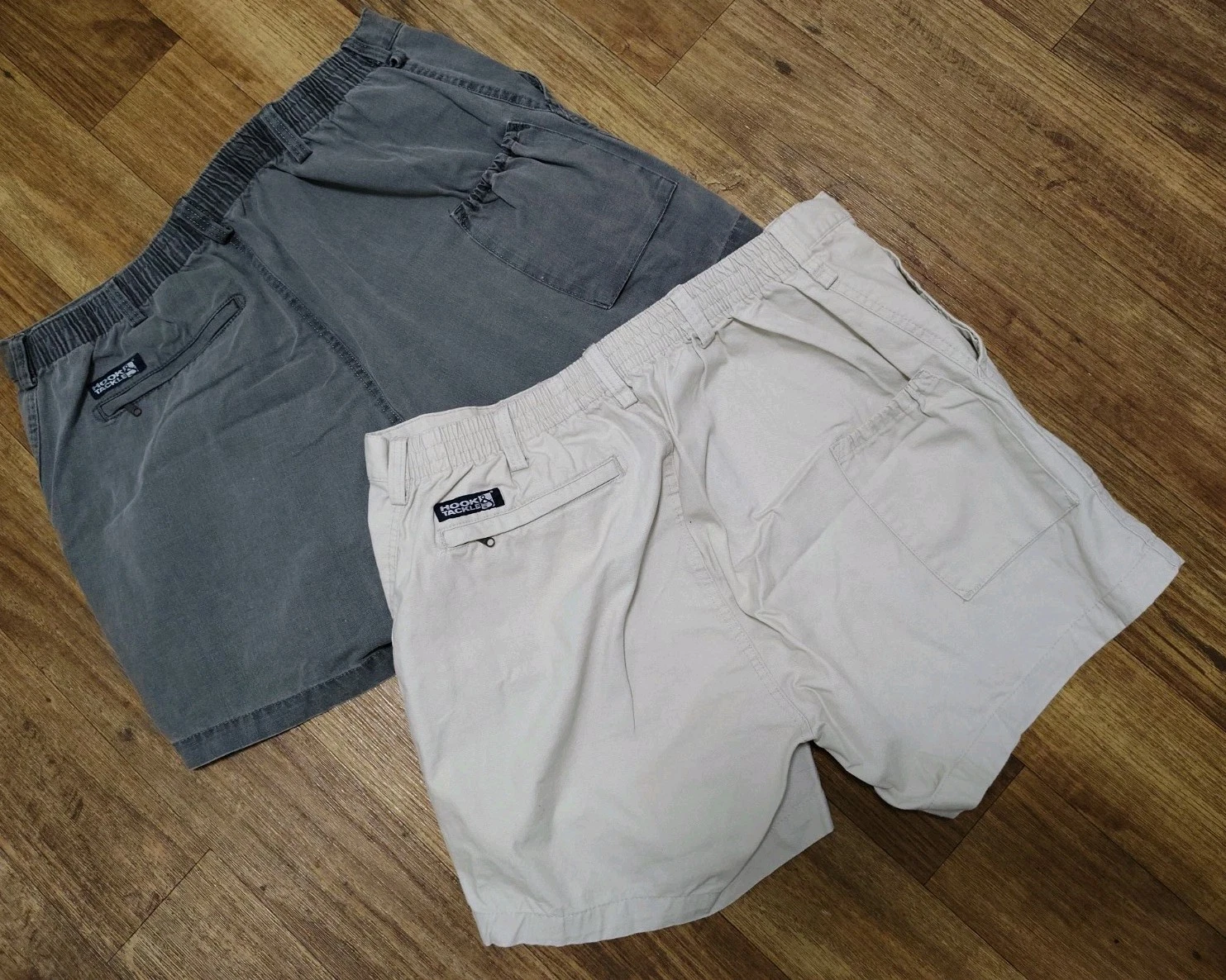LOT of 2 pairs Hook & Tackle Beer Can Island Shorts Mens Size 40 Grey & Lt Khaki