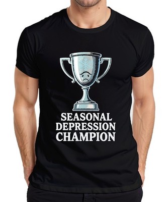 Seasonal Depression Champion winter trophy snowflake Geschenk Herren T-Shirt