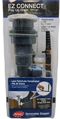 Danco 10693  EZ Connect Pop-up Drain, Brushed Nickel / Plastic Body [67]