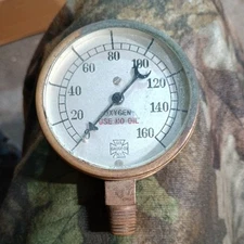 Vintage US GAUGE CO Brass Pressure Gauge 0-160 PSI Model 4 1/2" AD - 7006 UGC n2