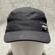 Vintage Y2K Adidas Men Cadet Military Hat Cap Standard Cotton Trefoil Canvas