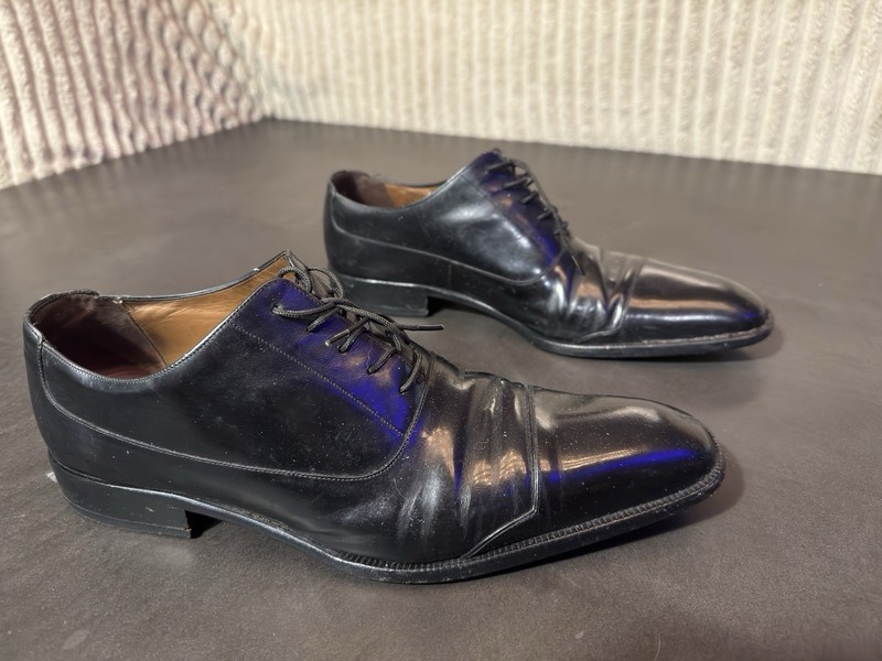 Bally Men's Shoes Size US 9 Leather Lace-Up Almond Toe - Used