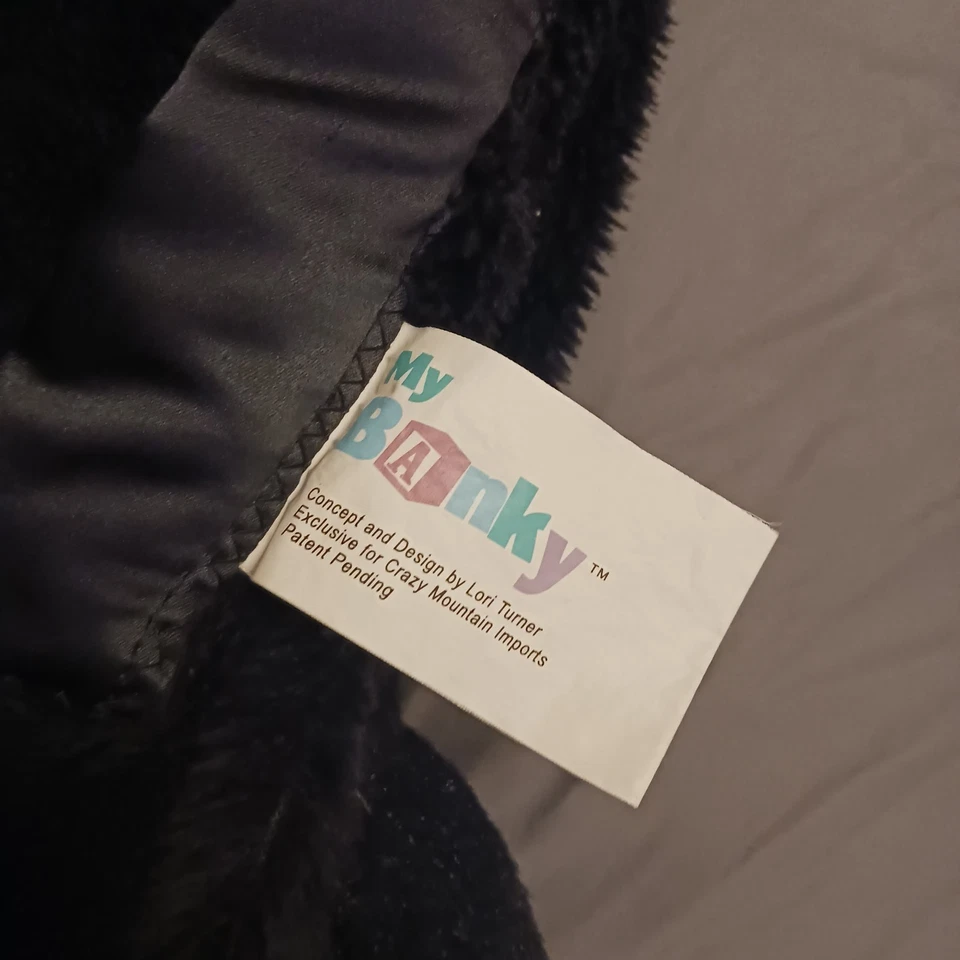 My BANKY Baby  Plush Warm Security Blanket. Black Lab Puppy. New - Image 3 of 4