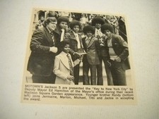 JACKSON 5 receive the key to New York City original 1972 music biz promo pic/txt