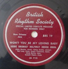 jazz ABBIE BRUNIES Won't You Be My Loving Baby CLARENCE WILLIAMS BRS 78 RPM