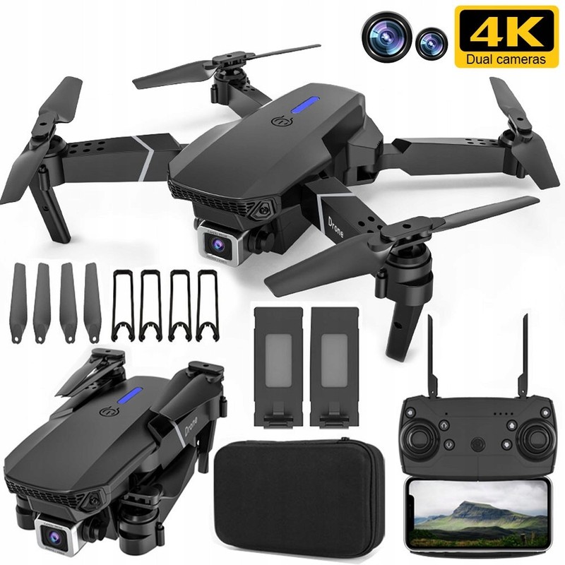 Drone X Pro WIFI FPV 4K HD Dual Camera 3 Batteries Foldable Selfie RC Quadcopter