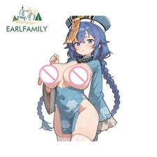 EARLFAMILY 5.1" Zombie Costume Girl Car Sticker Luggage Artistic Vehicle Decal