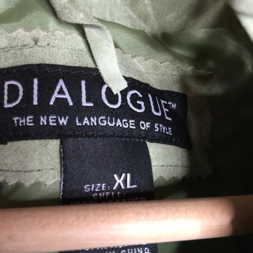 Dialogue Cowboy Fringe Leather Jacket Western Blazer Long Sleeve Green Size XL - Image 4 of 4