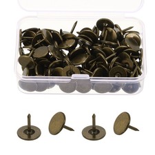 100Pcs Thumb Tacks 7/16"x7/16" Flat Head Upholstery Push Pins Bronze