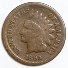 1865 1c Indian Head Cent PLAIN 5 - RAW - FS-303 Repunched Date - Snow 3