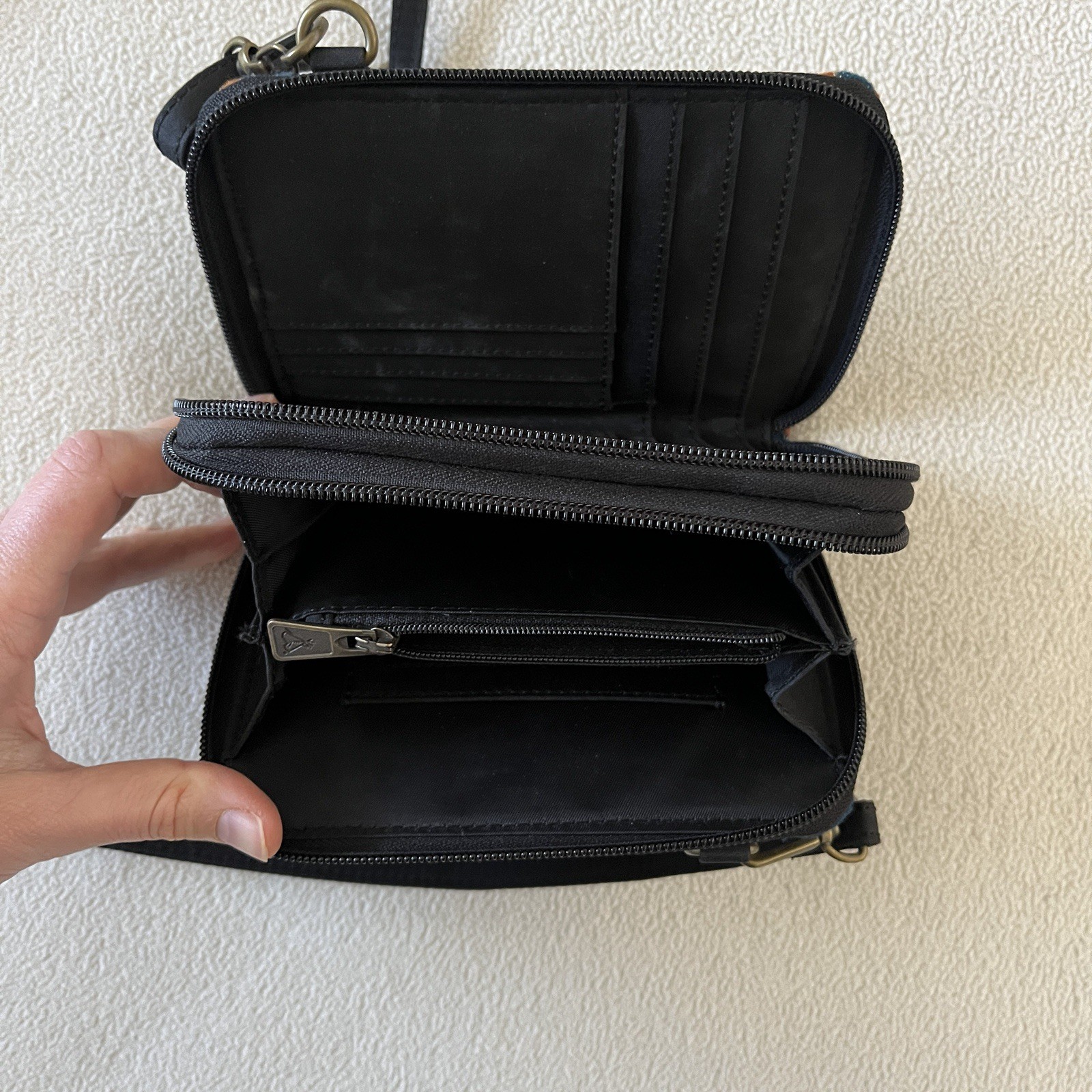 Pendleton EUC Wool Aztec Blue Orange Turquoise Cr… - image 4