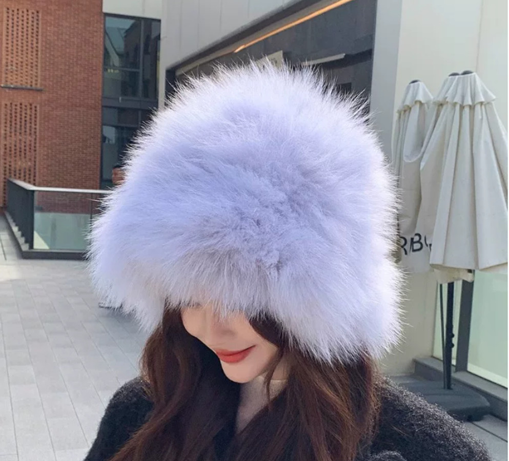 Women Winter Real Fox Fur Hat Russian Ear Cap Ushanka Cossack Ski Warmer New