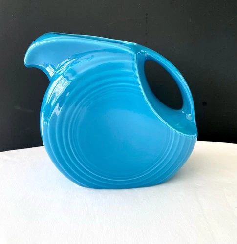 NWT Fiesta Fiestaware Peacock Blue Large 67 oz Disc Disk Pitcher 7" H