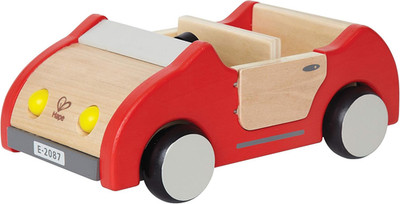 Hape Wooden Doll House Family Car| Toy Vehicle Seats up to 4 Figures for Complet