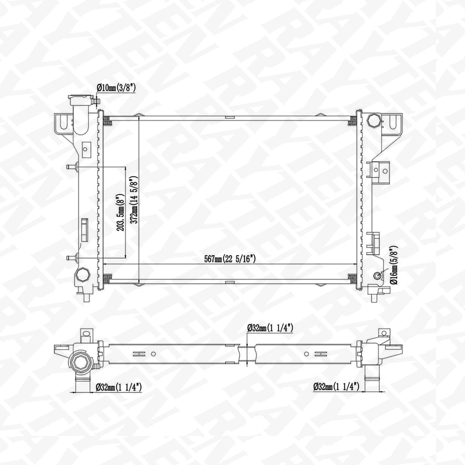 CU1109 Radiator for 90-93 Chrysler Dynasty 91-93 Dodge Dynasty Chrysler Imperial Foto 2 de 4