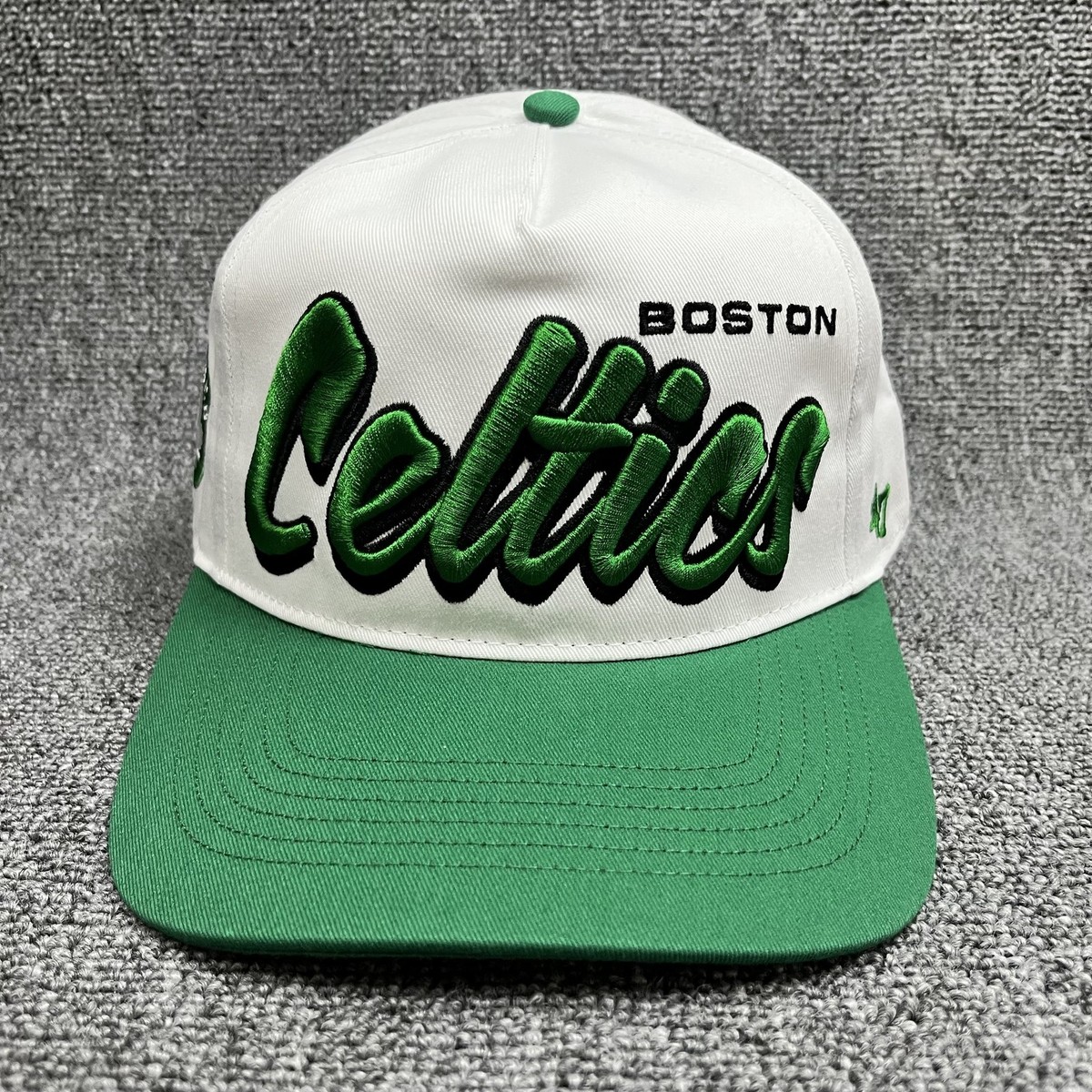 New '47 Brand Boston Celtics White Crown Green Brim Snapback Hat NBA Cap