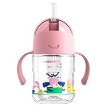 Tritan Weighted Straw Sippy Cup with Handles for Baby and Toddlers, Spill Pro...