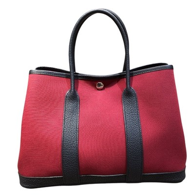 Hermès Garden Party TPM B Stamp Ruby-Rose Bubblegum/SV Toile Tote #863