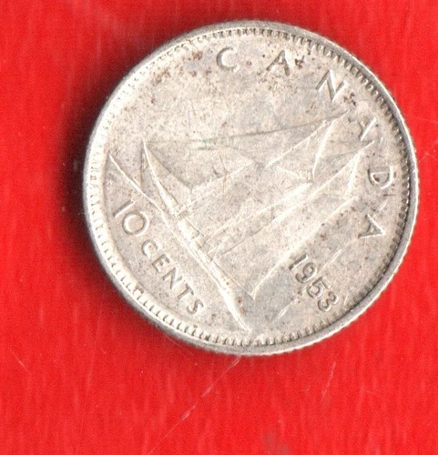 CANADA 10 CENTS 1953  SILVER