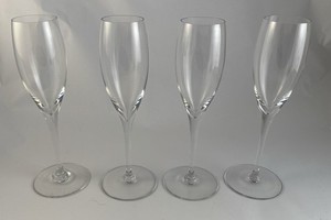 4 Baccarat St Remy St. Remy 6 Oz Champagne Fluted Glasses Signed France