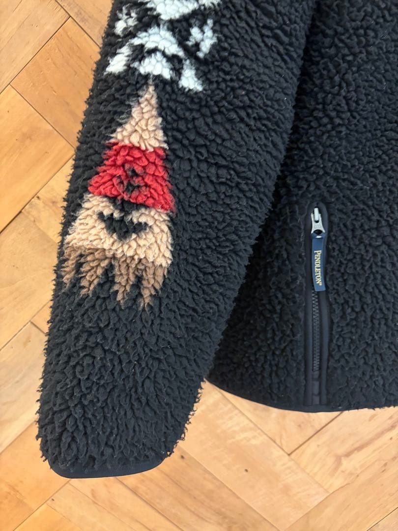 Pendleton×BEAMS Boa Jacket L Black Polyester Warm… - image 5